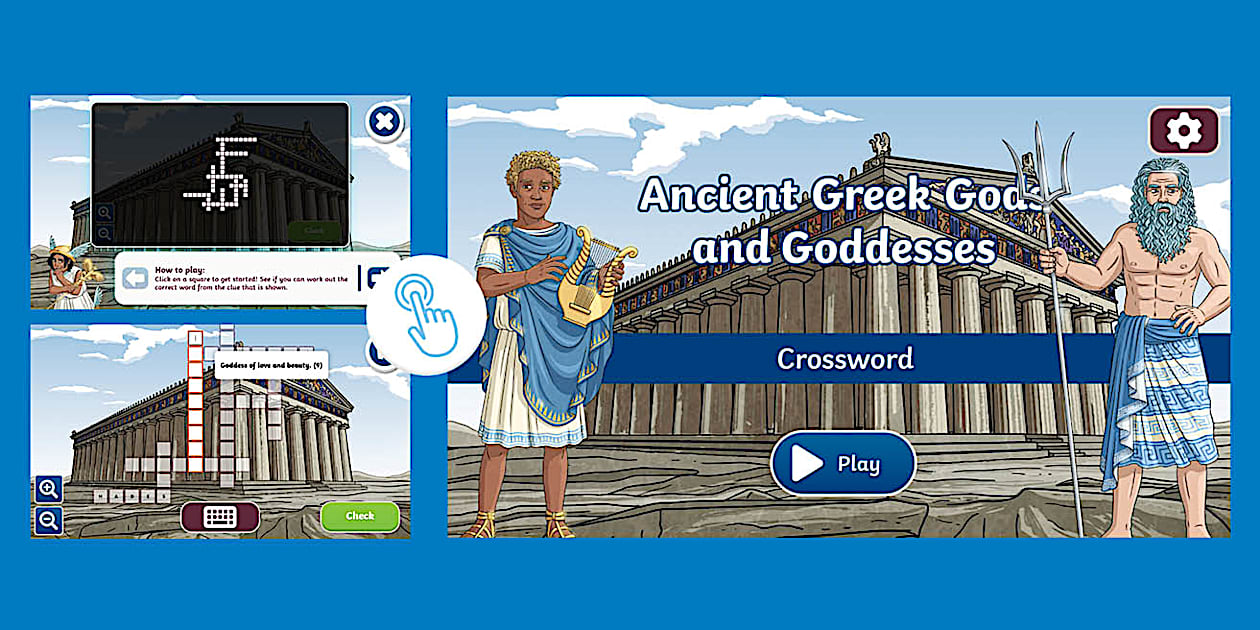 Ancient Greek Gods and Goddesses Interactive Crossword