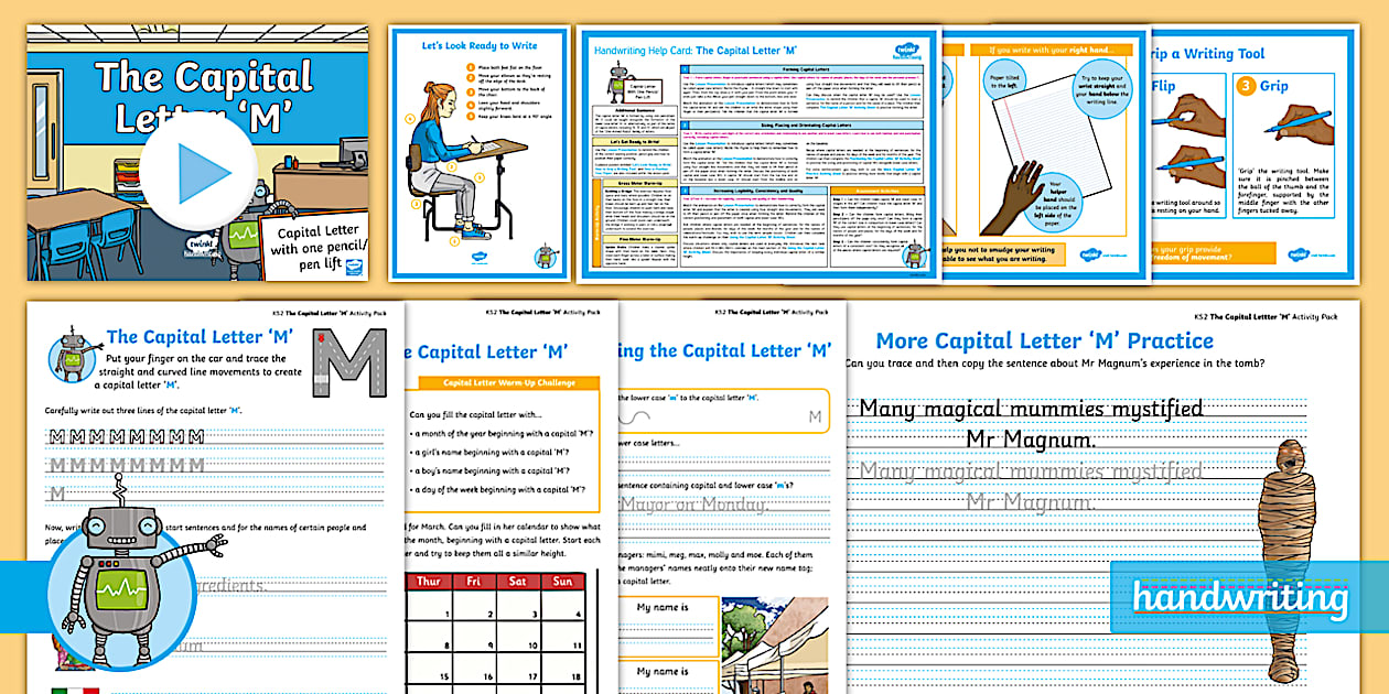 Letter 'M' Writing | The Capital Letter 'M' Activity Pack