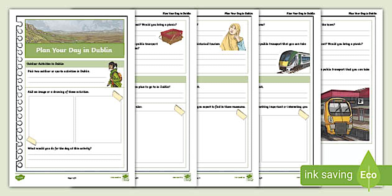Plan your day in Dublin Worksheet (teacher made) - Twinkl