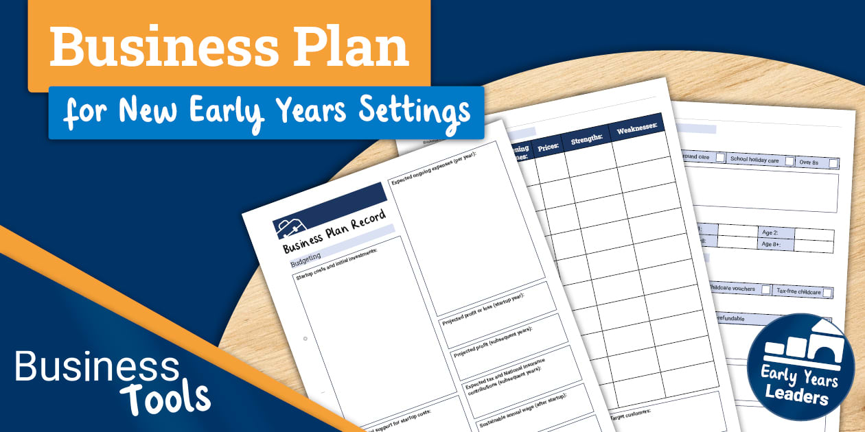 Simple Plan Early Business Plan for New Early Years Settings