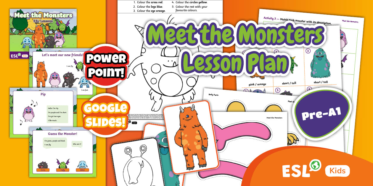 Monster Lesson Plan ESL Meet the Monsters Lesson Plan