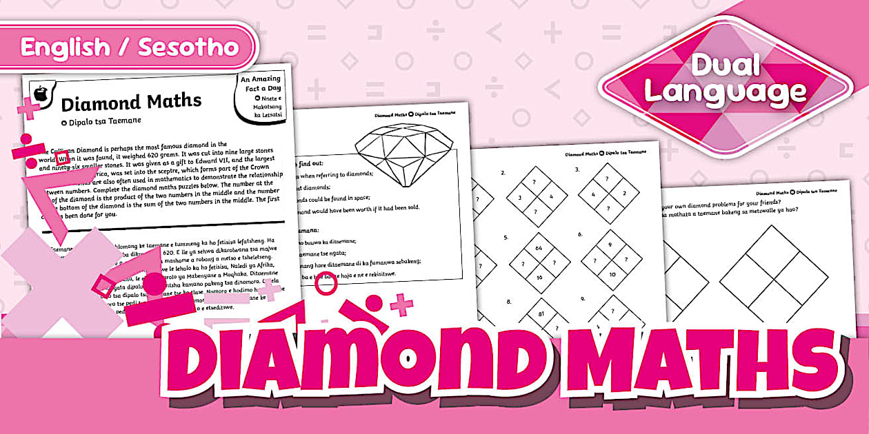 Grade 4 Maths - Term 3 - Diamond Maths Worksheet - Sesotho