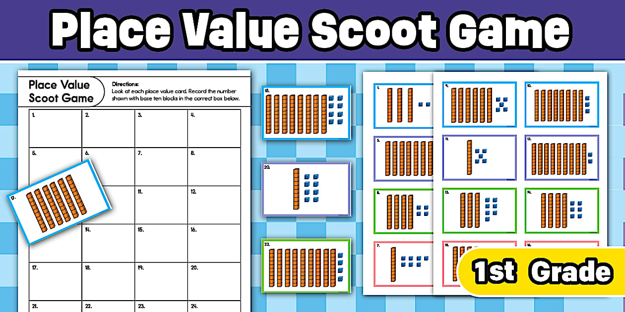 First Grade Two-Digit Place Value Scoot Game