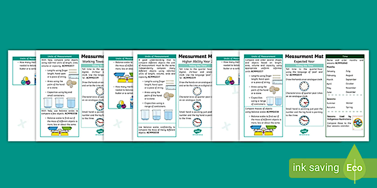 Year 2 Measurement Differentiated Maths Mat (Teacher-Made)