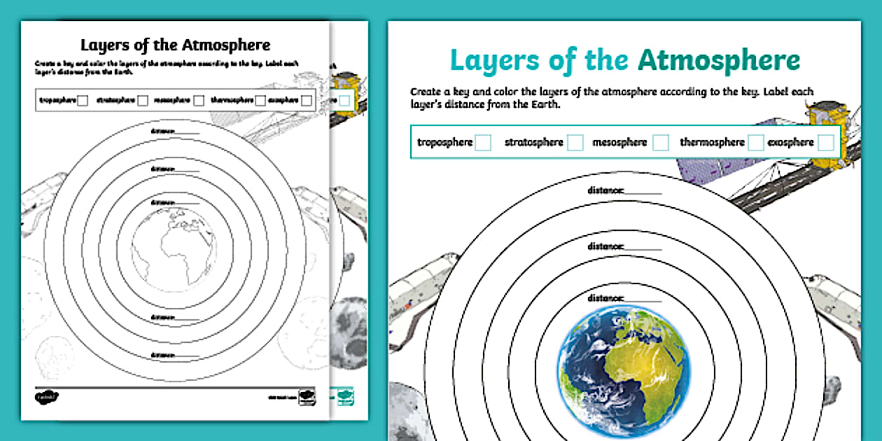 Layers of the Atmosphere Worksheet Space Science Resources