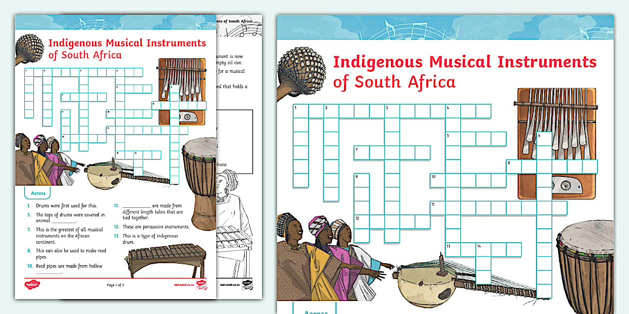 Indigenous Musical Instrument Crossword Clue Twinkl ZA