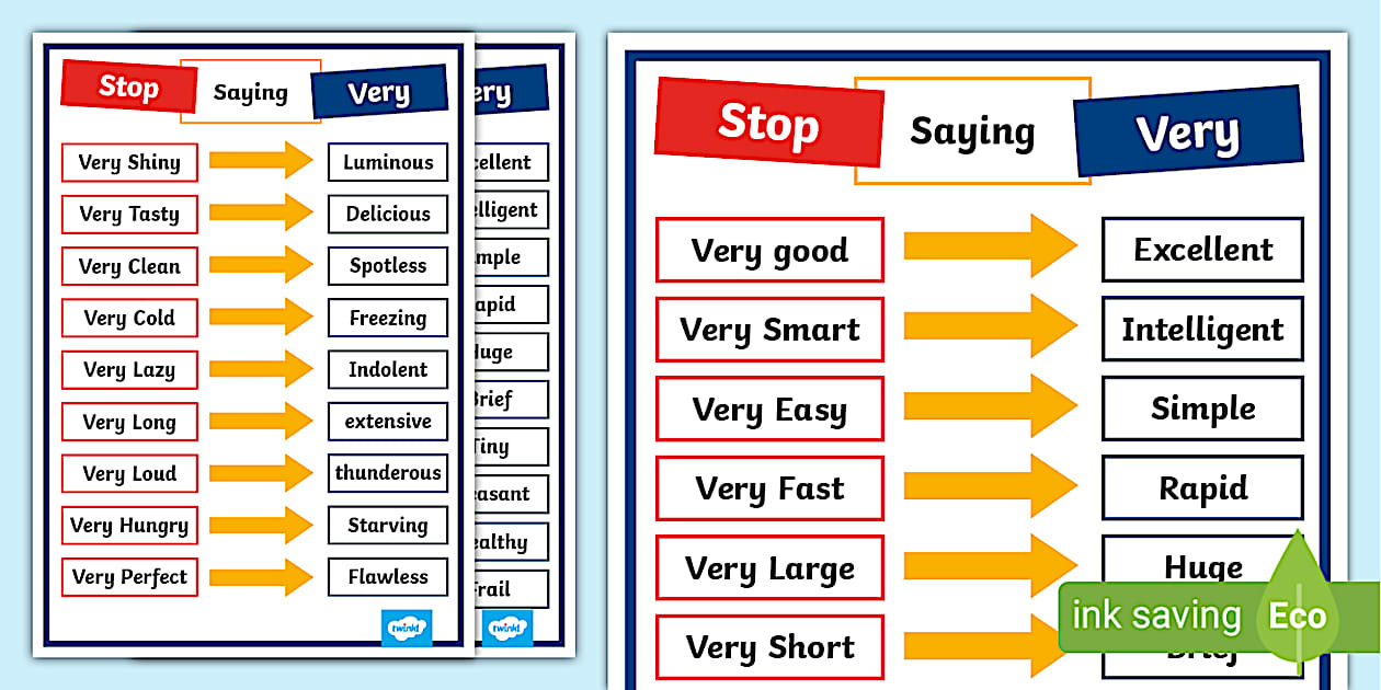 *Stop saying Very