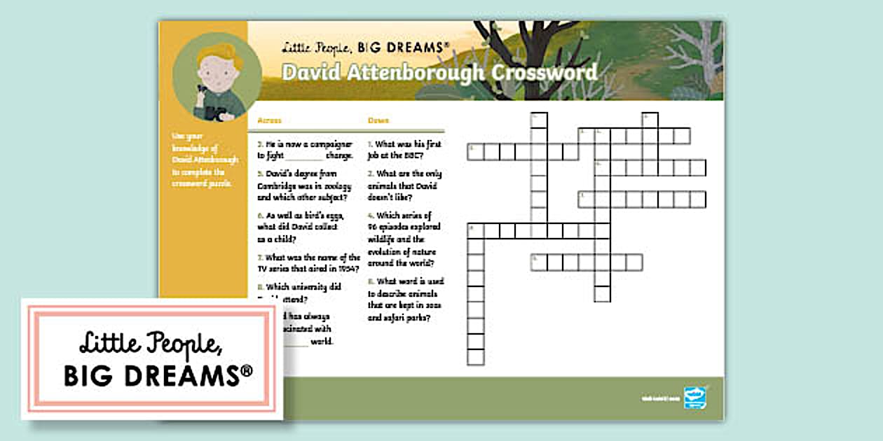 David Attenborough Little People Big Dreams Crossword