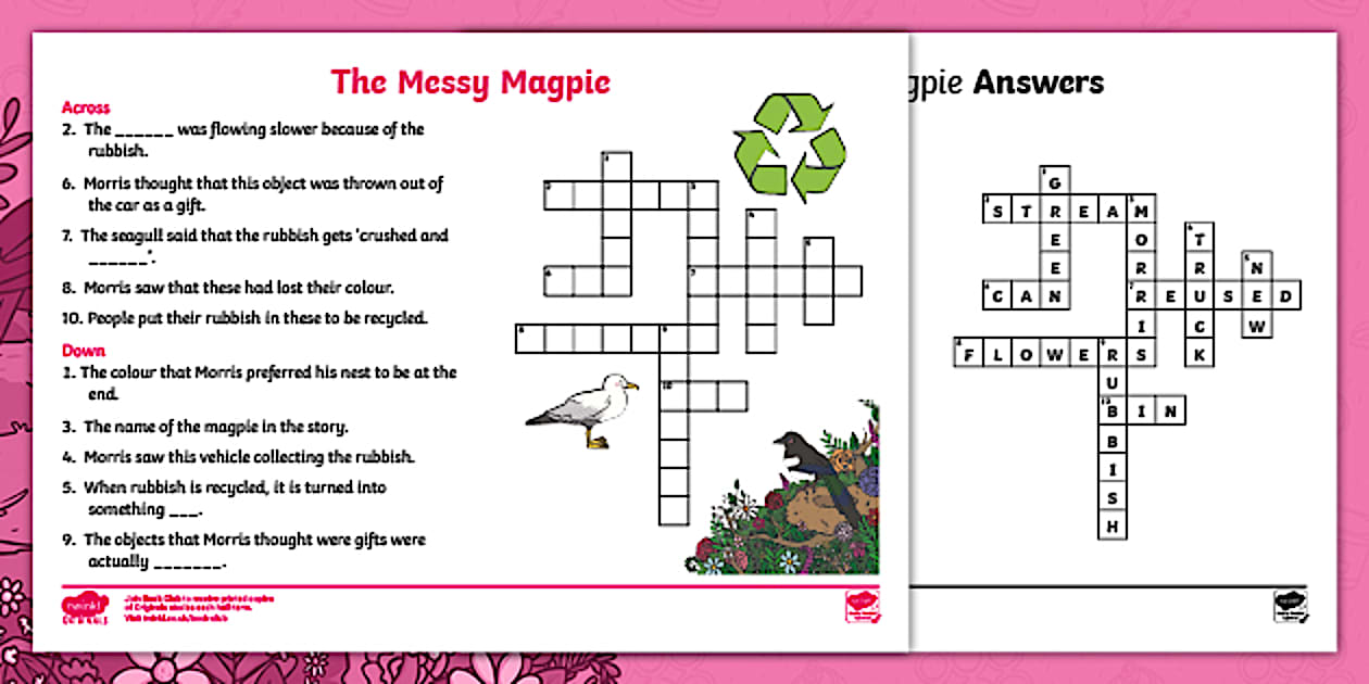The Messy Magpie Crossword (TeacherMade) Twinkl