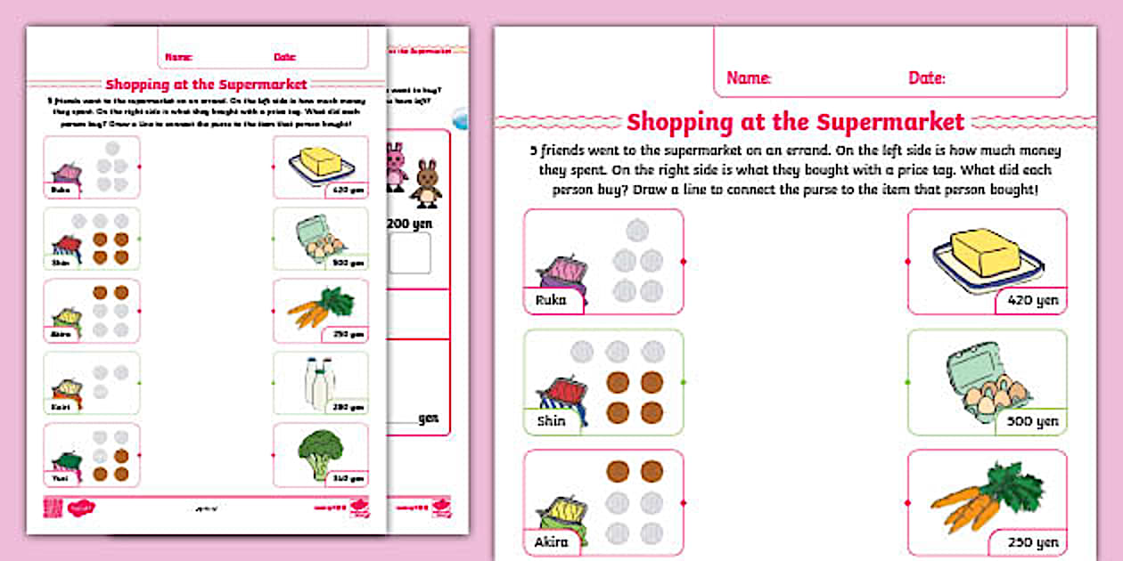 Shopping at the Supermarket: Japanese Money Matching Activity