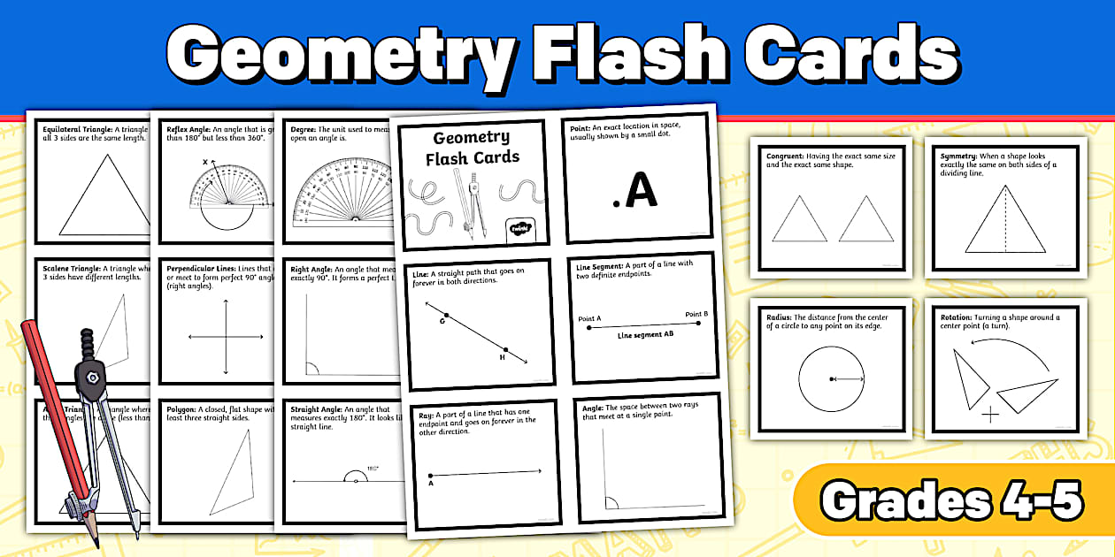 Geometry Flash Cards for 4th-5th Grade