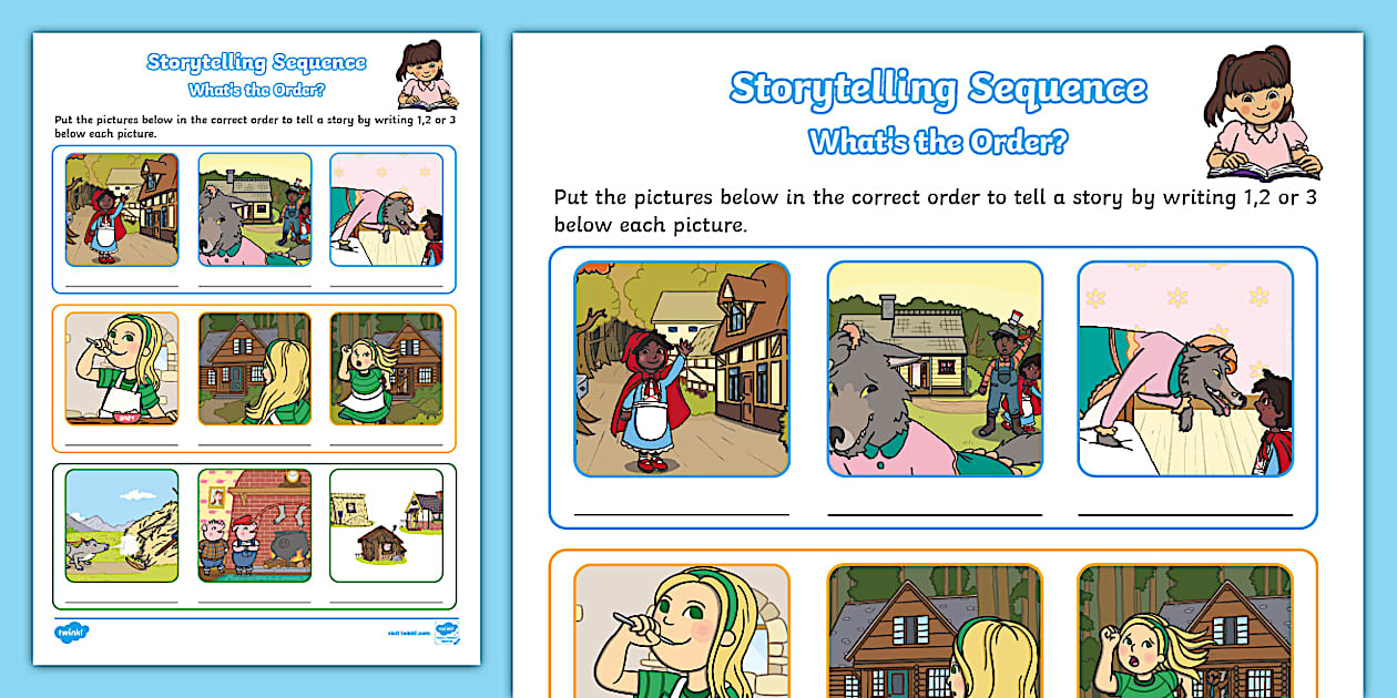 Storytelling Sequence Worksheet (teacher made) - Twinkl