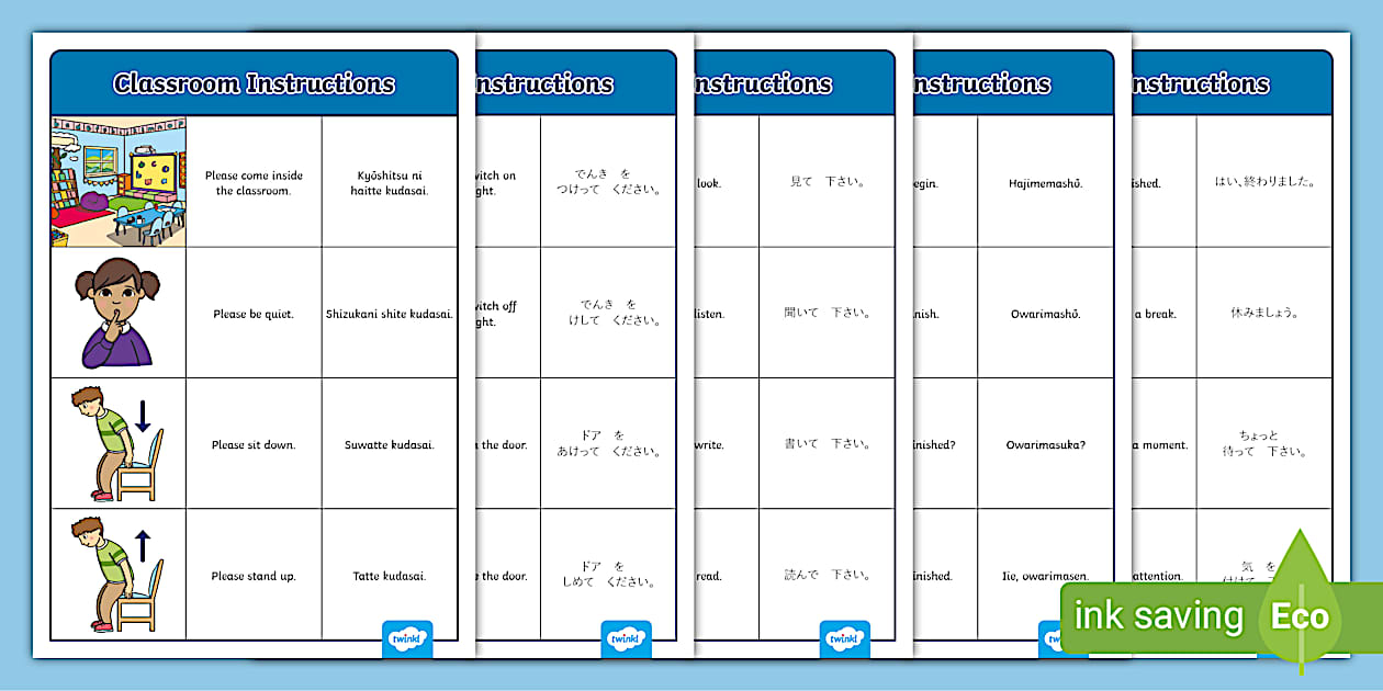 Classroom Instructions A4 Posters (professor feito) - Twinkl