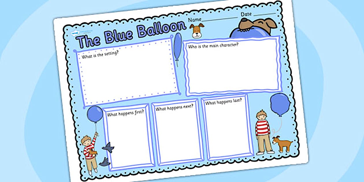 Black and White Book Review Writing Frame to Support Teaching on The Blue