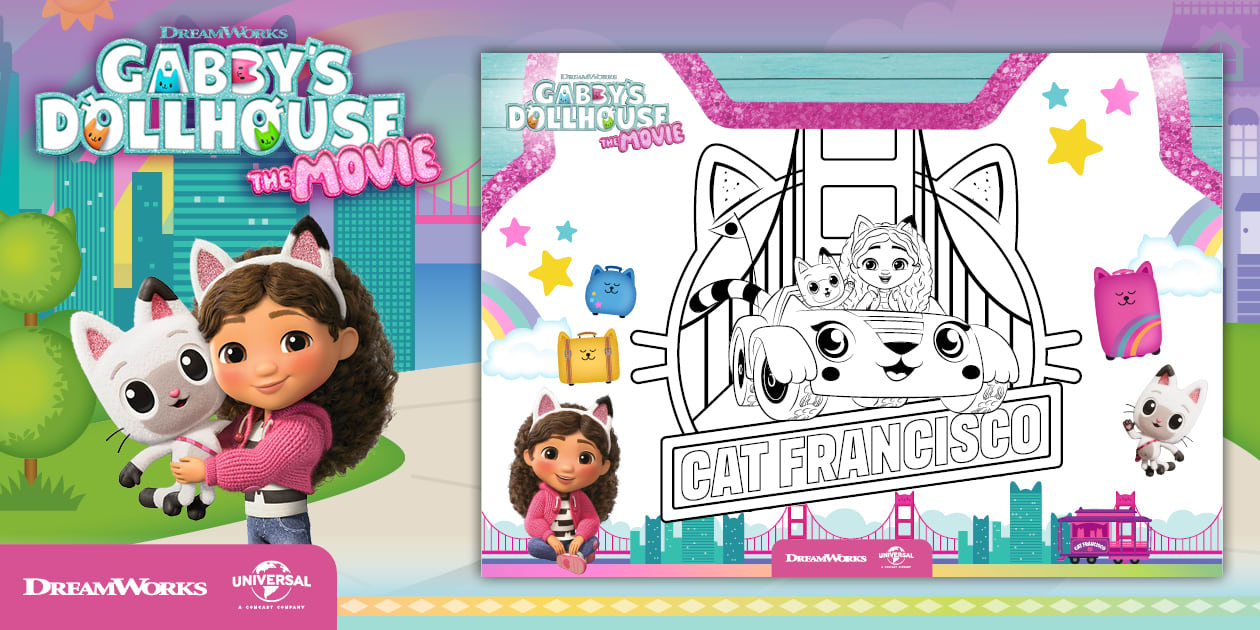 * NEW * Gabby #39 s Dollhouse The Movie: Cat Francisco Colouring Page * NEW * Gabby #39 s Dollhouse The Movie: Cat Francisco Colouring Page