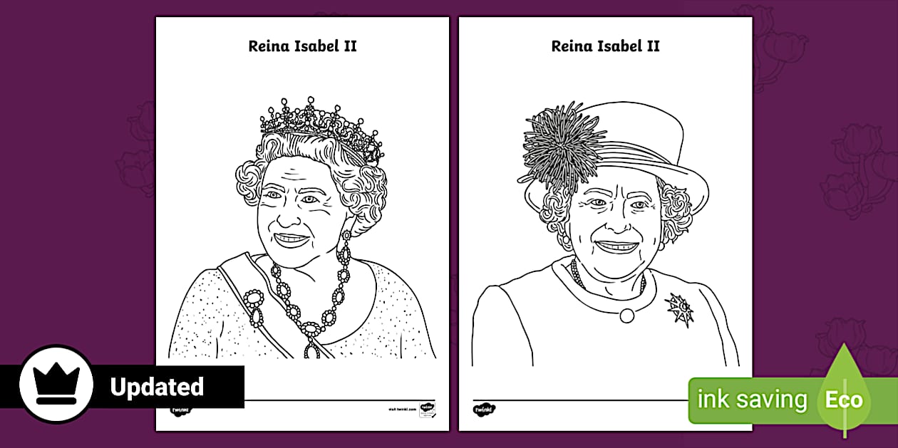 Hoja de colorear: Reina Isabel II