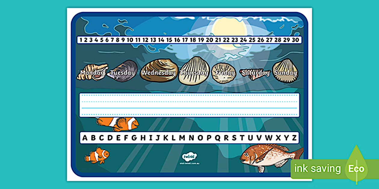 Editable Ocean Desk Mat (teacher made) - Twinkl