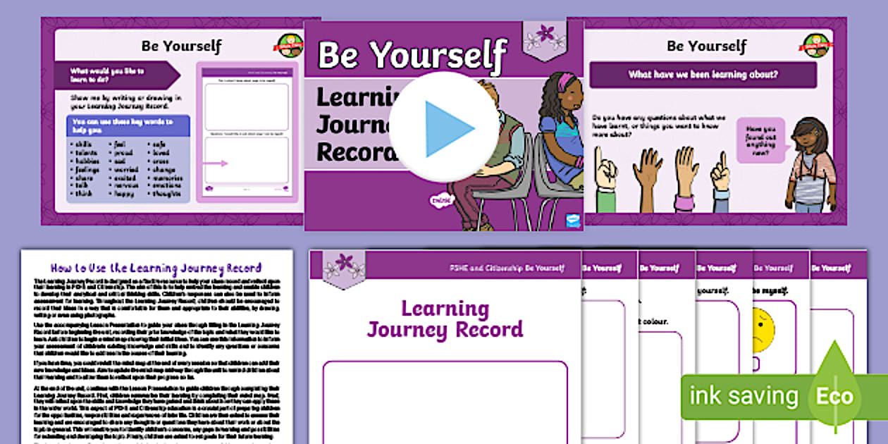 PSHE: KS1 Be Yourself - Learning Journey Record - Twinkl