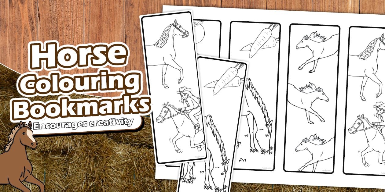 Horse Colouring Bookmarks
