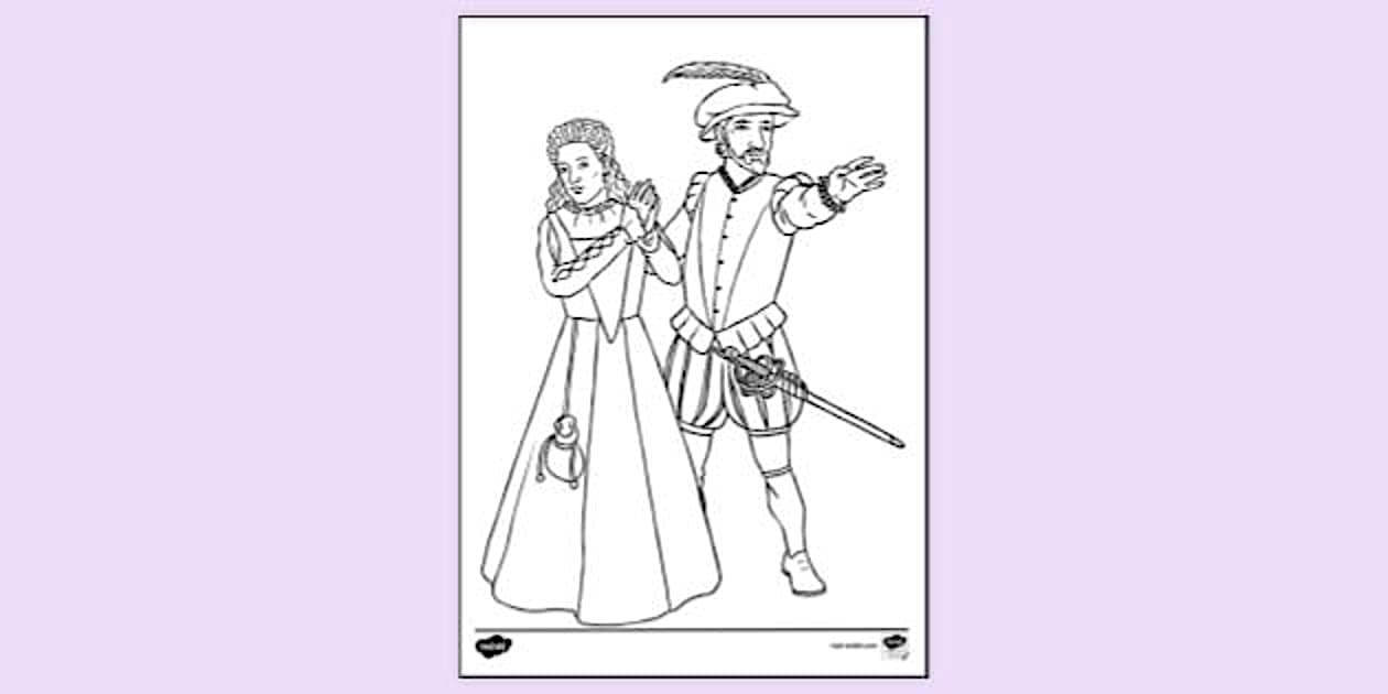 Colouring Actor Shakespearean Actors Colouring | Colouring Sheets - Twinkl