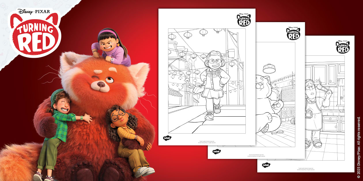 Turning Red: Colouring Sheets Turning Red: Colouring Sheets