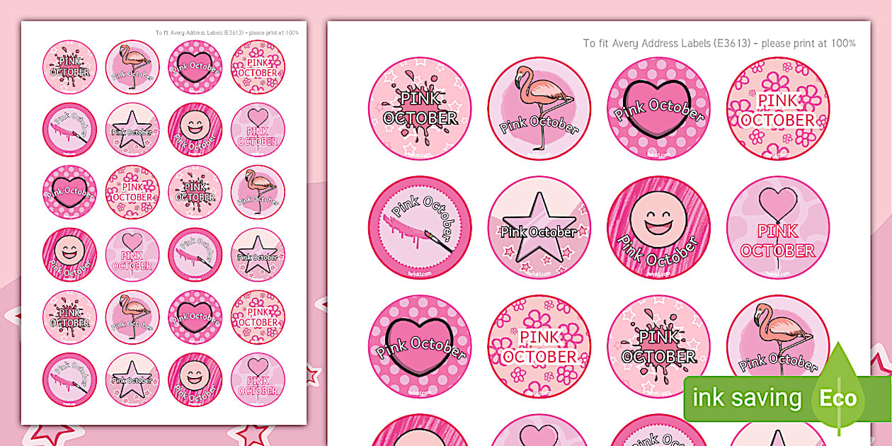 Pink October Stickers (teacher made) - Twinkl