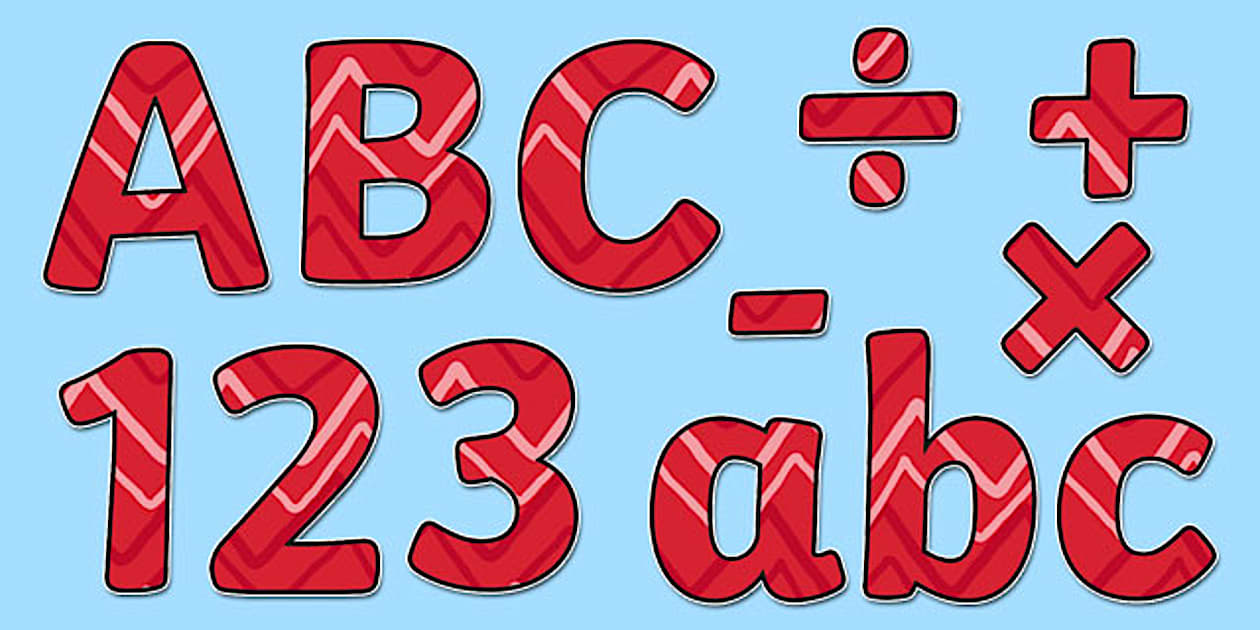 👉 Red Zig Zag Display Lettering (teacher made) - Twinkl