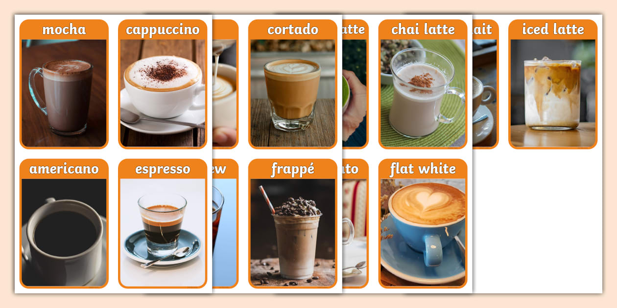 Types of Coffee Photo Cards (teacher made) - Twinkl