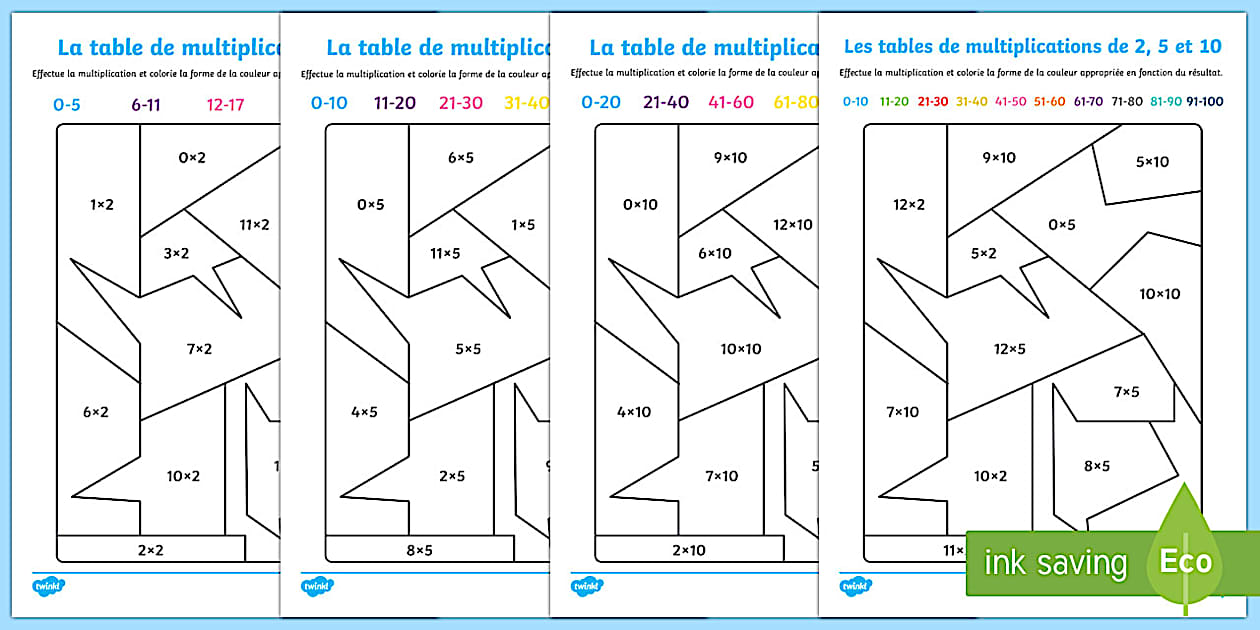 Coloriage Magique Table De Multiplication 2 3 4 5 Coloriage magique table de multiplication | Cycle 2 - Twinkl