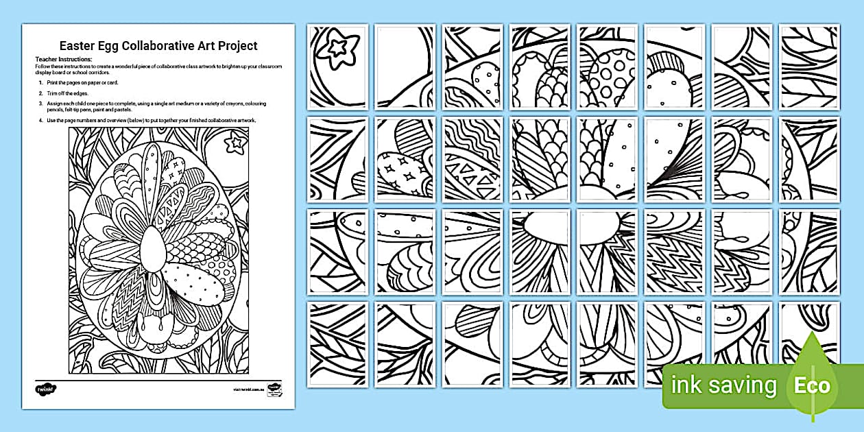 Collaborative Art Easter Eggs Project - Au T 10003311 Easter Egg Collaborative Art Project Ver 1