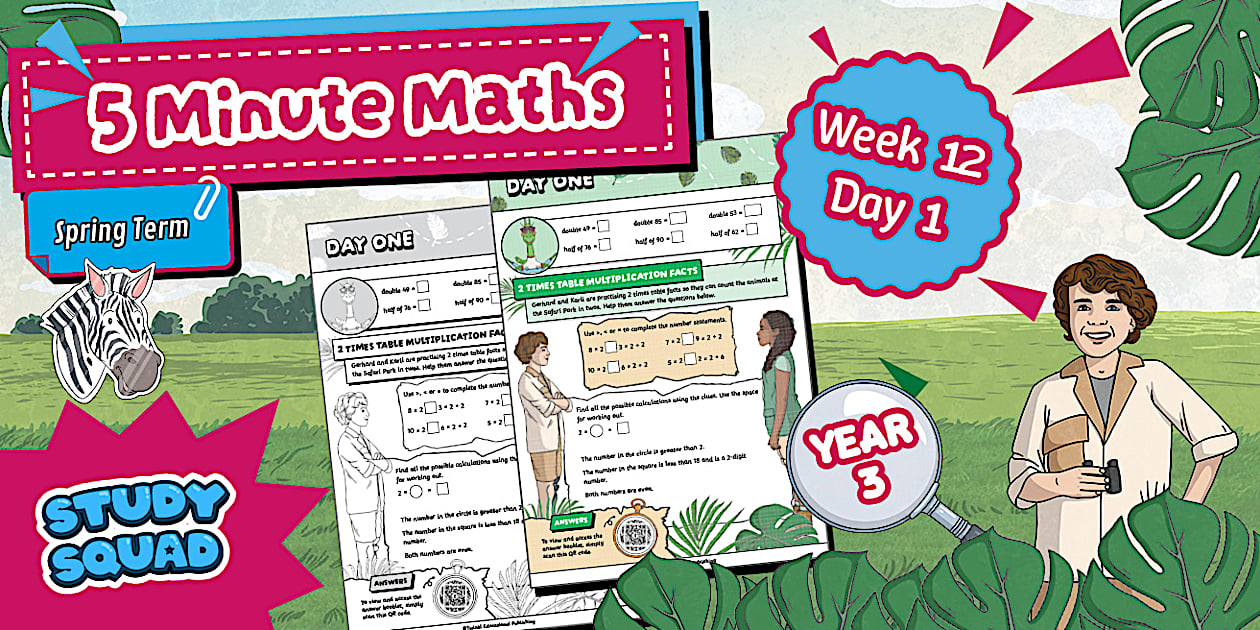 👉 Study Squad 5 Minute Maths - Year 3 Spring - Week 12 Day 1