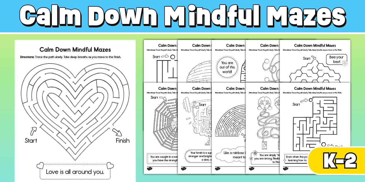 Calm Down Mindful Mazes