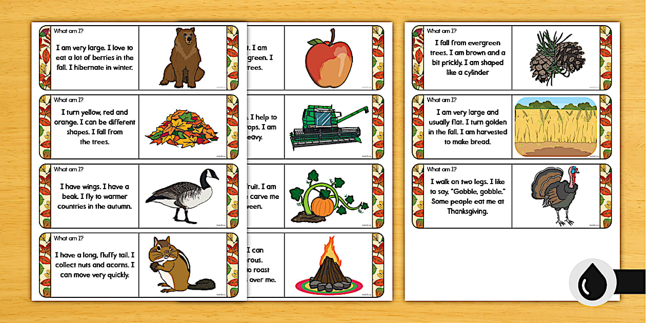 Autumn in Canada: What am I? Riddles and answers - Twinkl