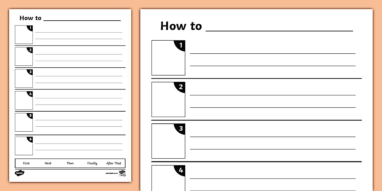 Blank Instructions Writing Template Twinkl
