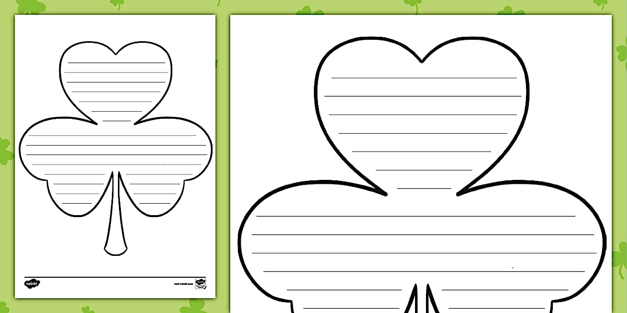 KS1 Shamrock Writing Template (professor feito) Twinkl