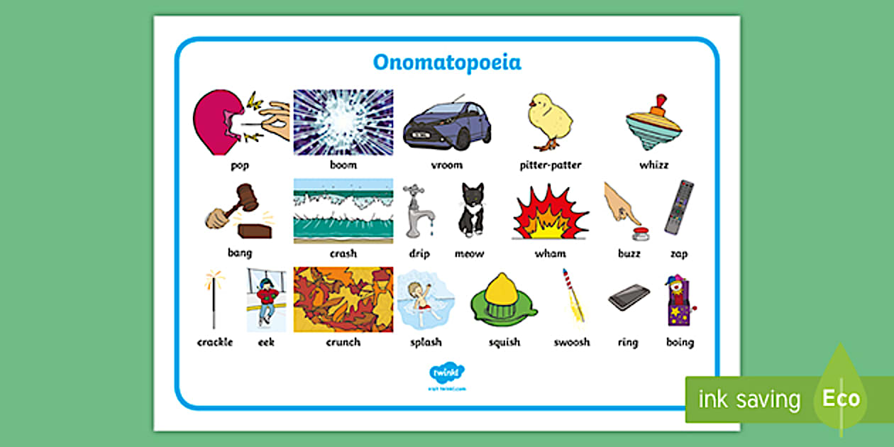 Cursive Onomatopoeia Word Mat (teacher made) - Twinkl