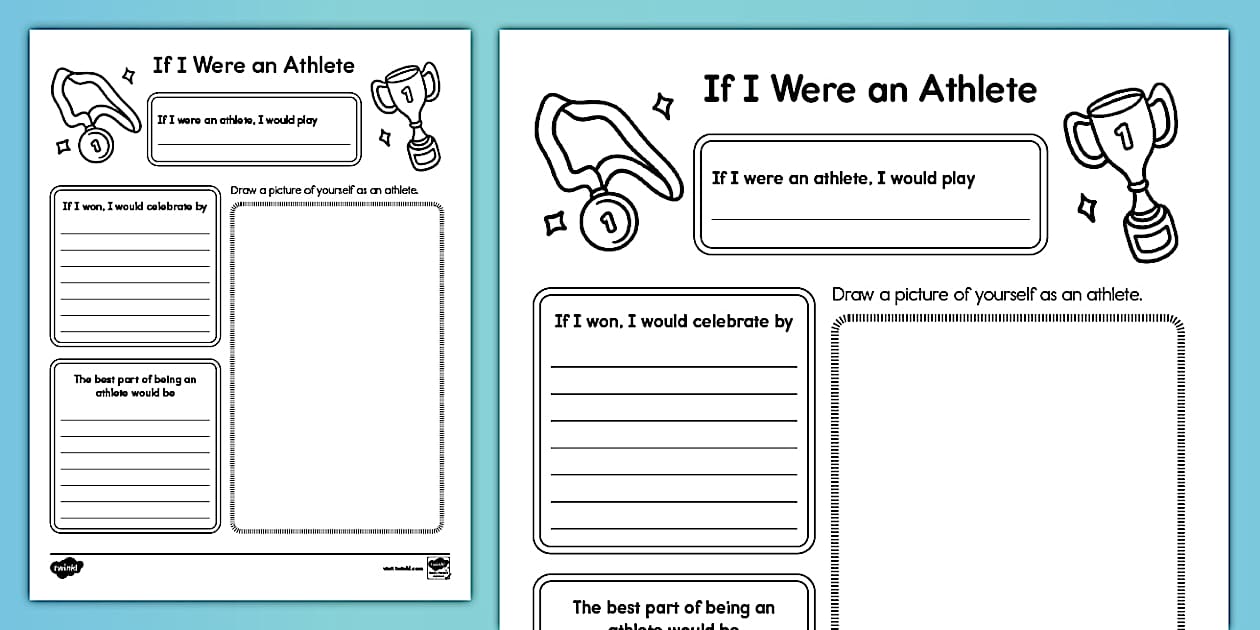If I Were an Athlete Worksheet for K-2nd Grade - Twinkl
