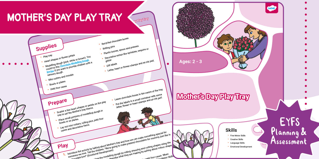 Northern Ireland EYFS Age 2-3 Play Tray: Mother's Day