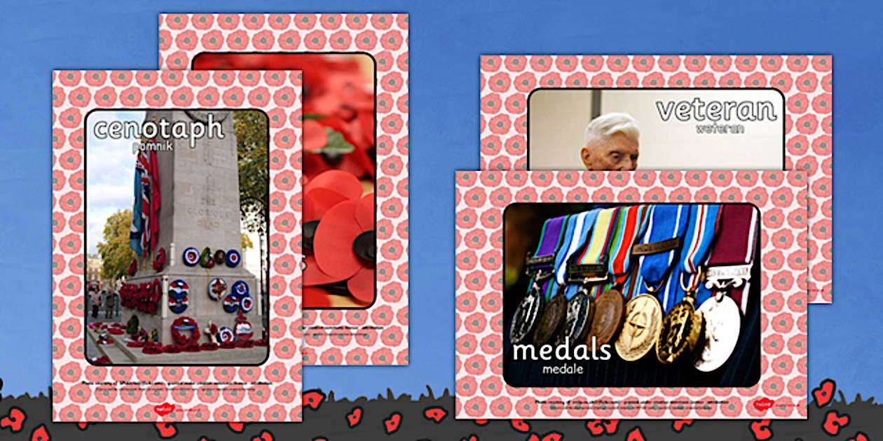 Remembrance Day Display Photos Polish Translation - Twinkl