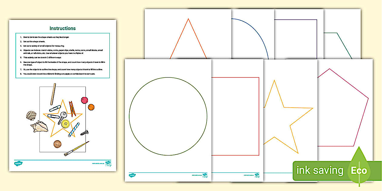 Shape Outline How Many Items Fit Inside Activity - Twinkl