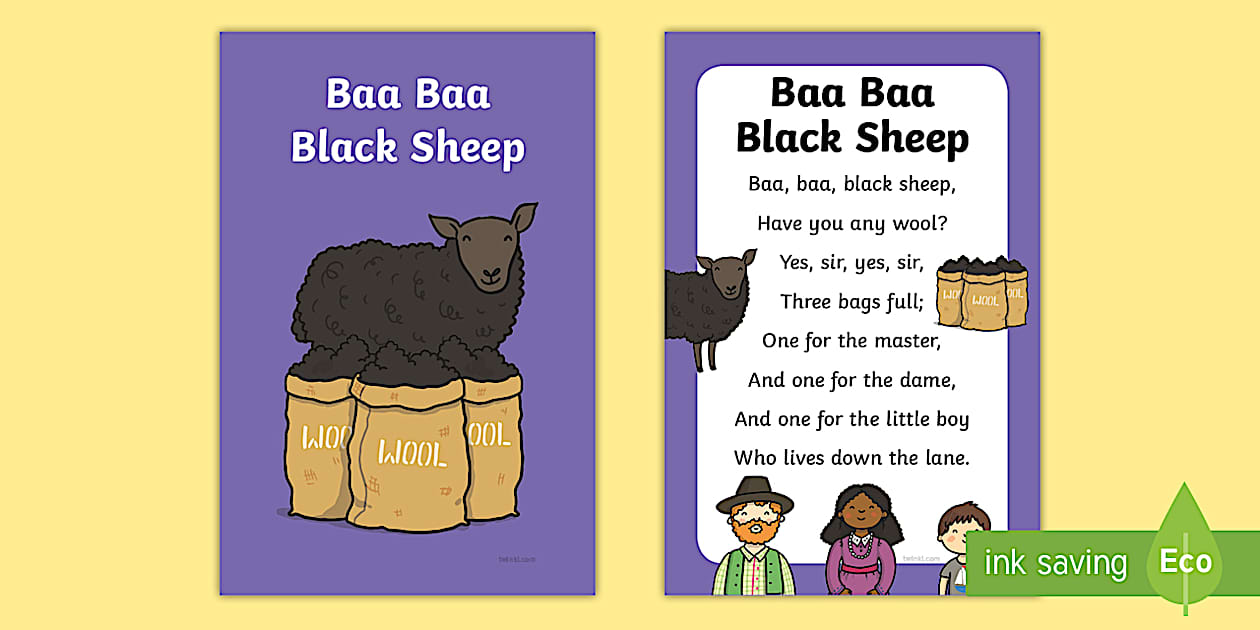 Baa Baa Black Sheep Nursery Rhyme IKEA Tolsby/Fiestad Frame