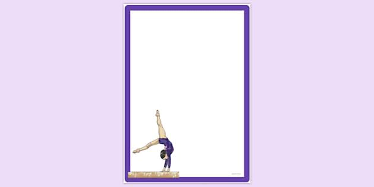 Simple Blank Gymnast on Beam Page Border | Page Borders