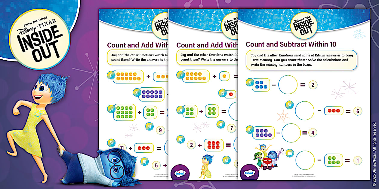 Inside Out: Count Add and Subtract Math Worksheets Inside Out: Count Add and Subtract Math Worksheets