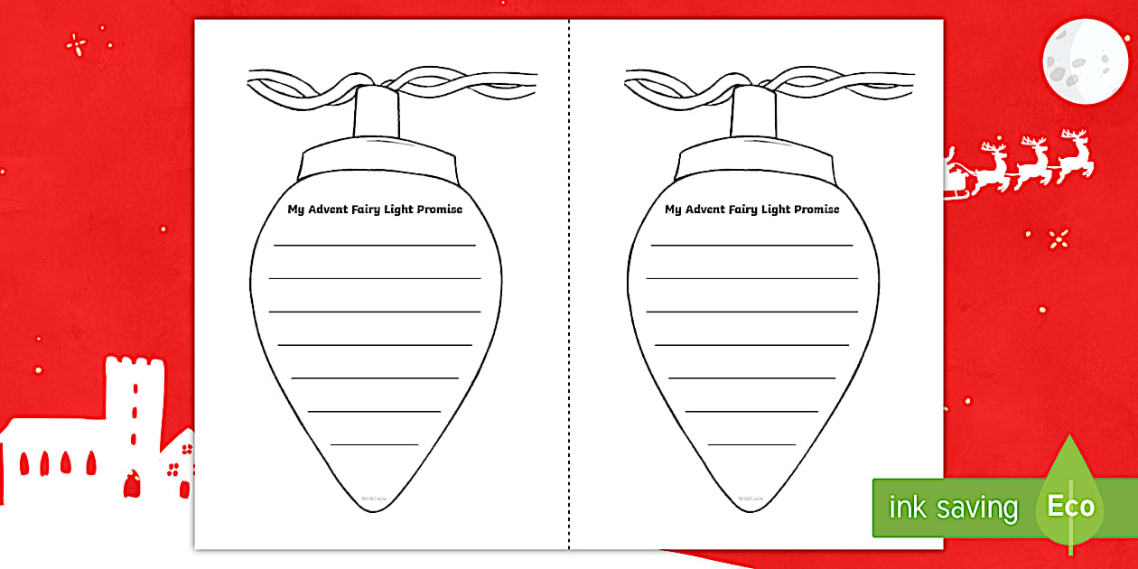 Advent Fairy Light Promise Worksheet Worksheet Twinkl advent-fairy-light-promise-worksheet-worksheet-twinkl