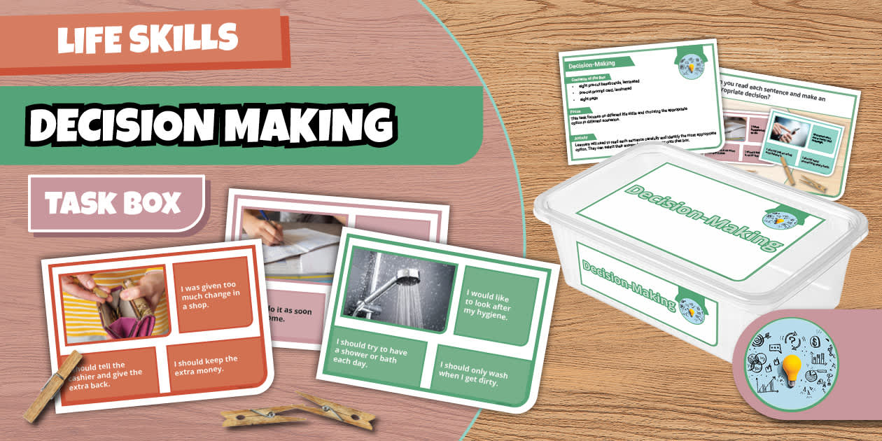 Quick Video Making Task SEND Older Learners Life Skills: Decision-Making Task Box
