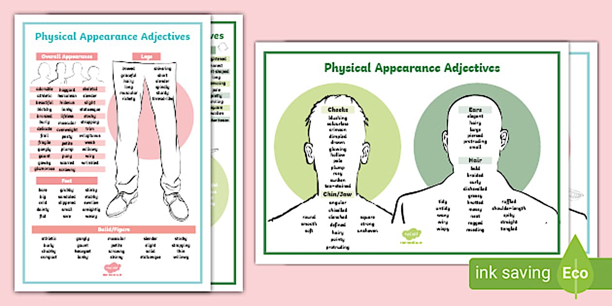 Physical Appearance Adjectives Word Mats - Twinkl