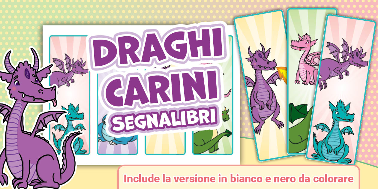 * NEW * Segnalibri: Draghi carini - Twinkl Italia