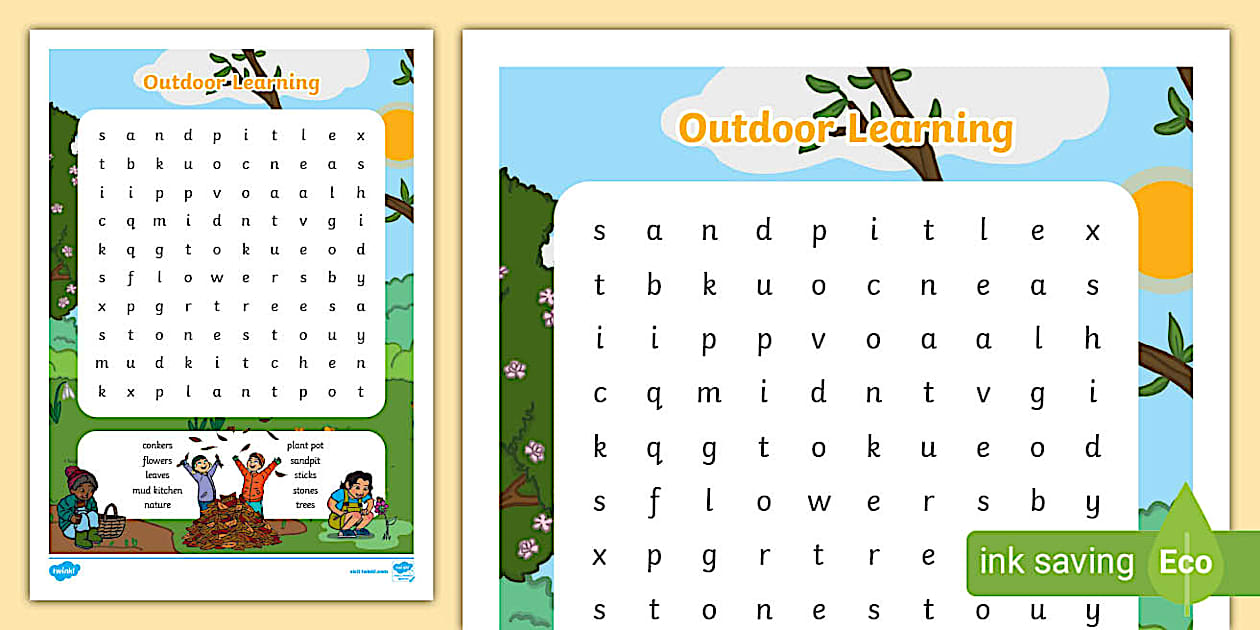 Outdoor Learning Word Search (teacher made) - Twinkl