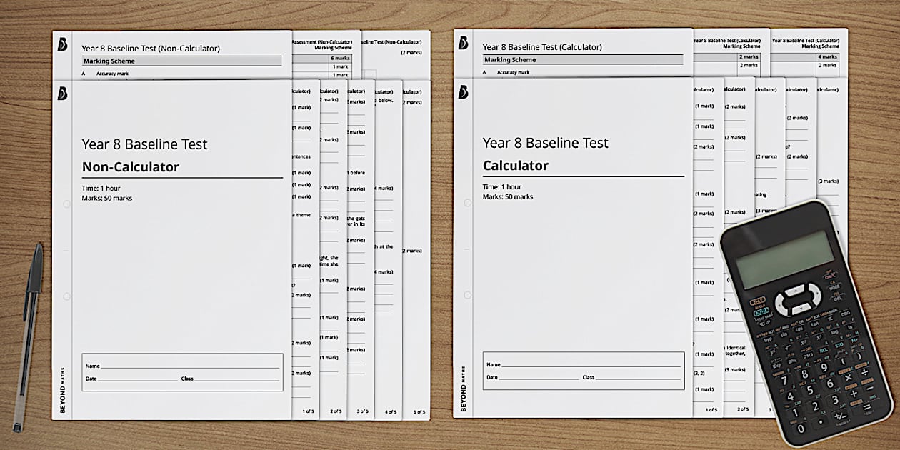  year 8 baseline test maths pdf beyond secondary