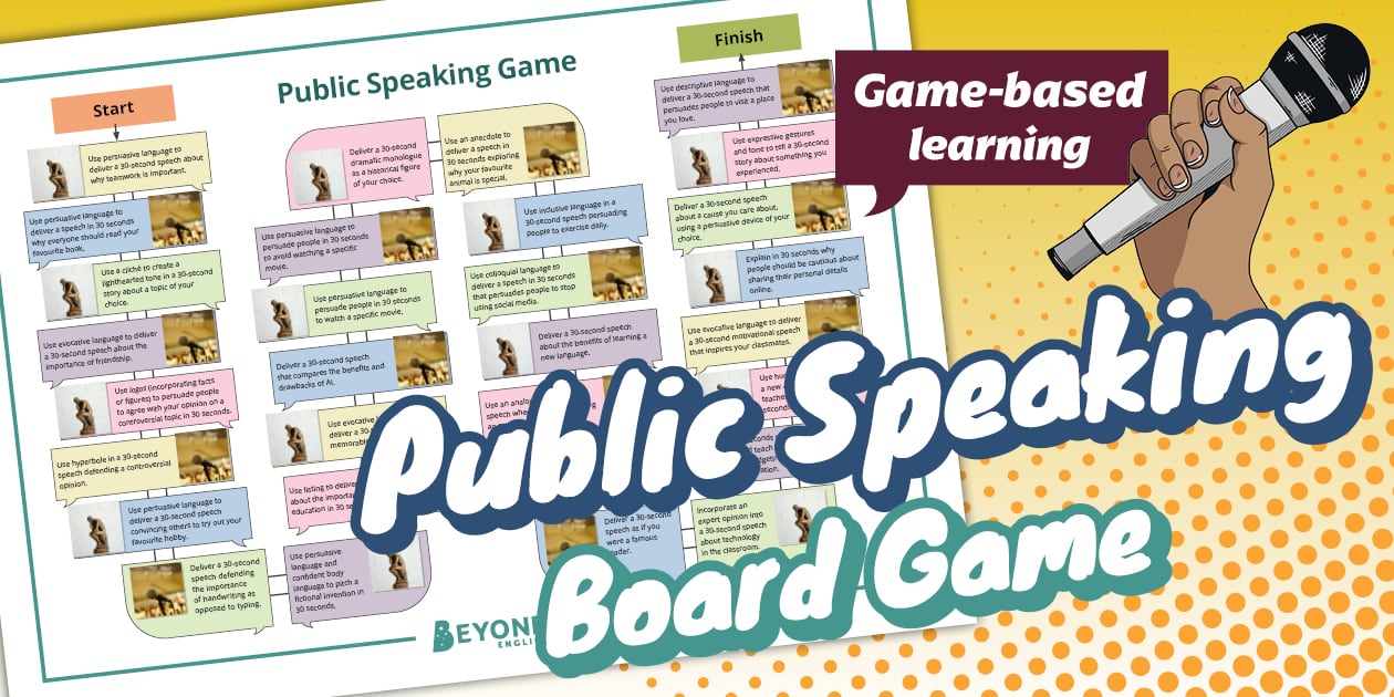 Public Speaking Board Game (teacher made) Twinkl
